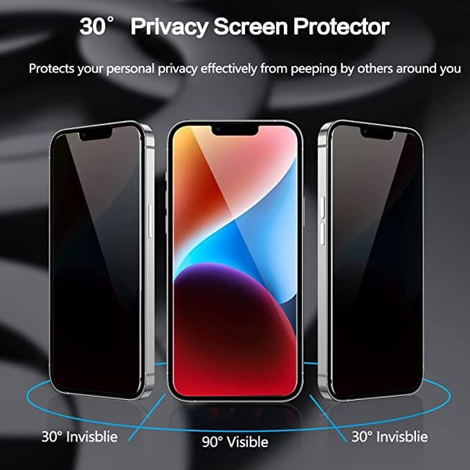 פיאם פרטיות מסך מגן מעוקל סרט תואם עם אייפון 14 פרו מקס [6.7 אינץ] 2-חתיכה אנטי מרגלים פרטי משוריינת